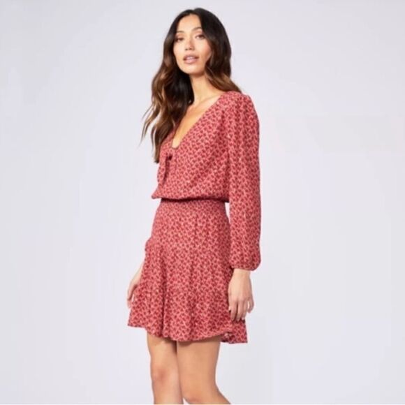 Paige Sandee Day to Night Mini Papaya Multi Pink Dress Size L - Picture 3 of 10